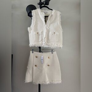 J. Crew Textured Set (Vest and Mini Skirt) in Fine Stretch.